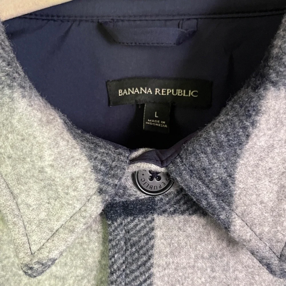Banana Republic Heritage Blue Buffalo Check Lumberjack‎ Felted  Jacket L